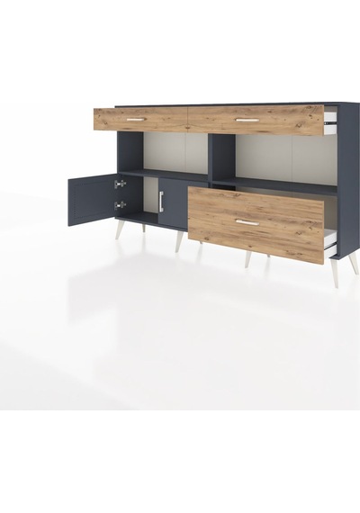 Arges Konsol 2 Raflı 3 Çekmeceli 2 Kapaklı 176x30x99 Antrasit-ant Antrasit-antrasit/çam Arges Konsol 2 Raflı 3 Çekmeceli 2 Kapaklı 176x30x99 Antrasit-ant Antrasit-antrasit/çam