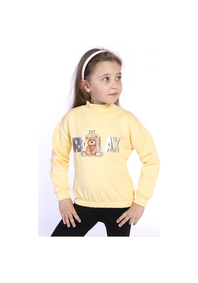 Toontoy Kız Çocuk Baskılı Sweatshirt Sarı