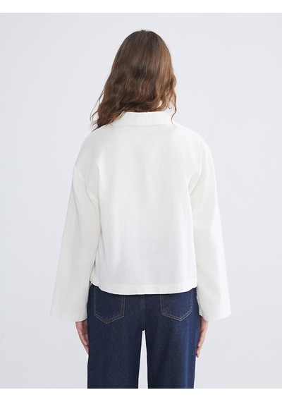 Lcw Modest Ekru V Yaka Oversize Müslin Kadın Kimono
