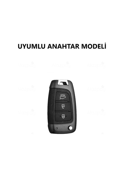 Hyundai Elantra Solaris Tucson Kona Santa Fe Verna İ30 İ35 Gümüş Kenar Tpu Anahtar Kılıfı Siyah