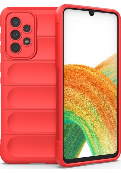 Samsung Galaxy Uyumlu   A33 5g Kılıf Optimum Silikon - Kırmızı