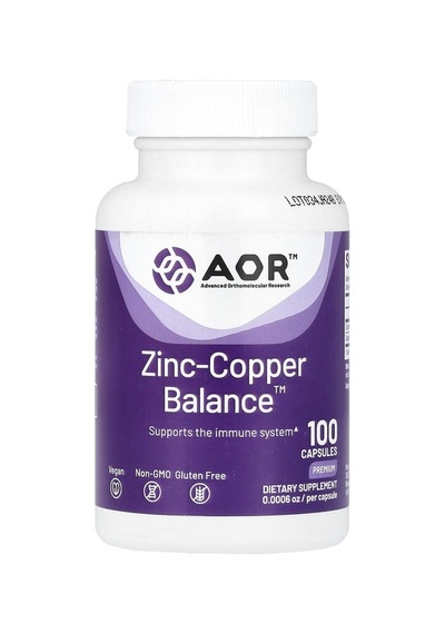 Advanced Orthomolecular Research Aor, Zinc-copper Balance , 100 Capsules
