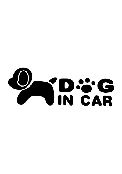 Dog İn Car Sticker 20 X 8 Cm