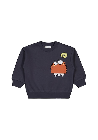 Civil Boys Monster Basklı 2-5 Yaş Sweatshirt - Gri Antrasit