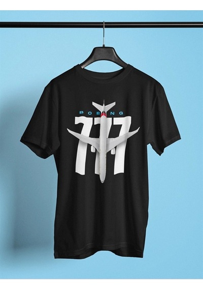 Startmore Boeing 777-300 Siyah T-shirt Siyah