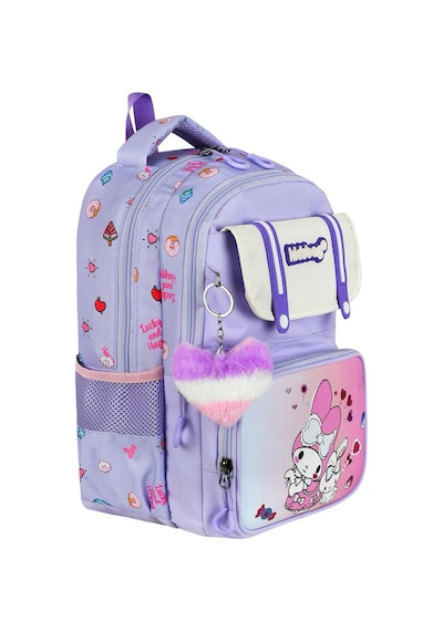 My Melody Baskılı Ortopedik Su Geçirmez Okul Çantası Termal Beslenme Ve Kalemlik Seti Mor