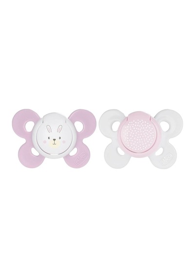 Chicco Physio Comfort Silikon Emzik 2li 0+ Ay Kız Beyaz