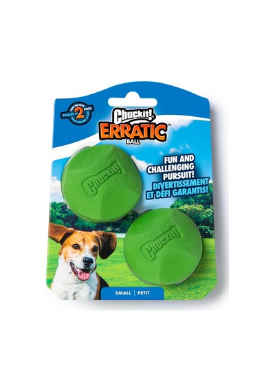 Erratic Ball Kauçuk Köpek Oyun Topu 2'li Paket - Küçük Boy , Doğal Kauçuk, Her Yöne Yuvarlanan, Dayanıklı, Kolay Temizlenen Köpek Topu