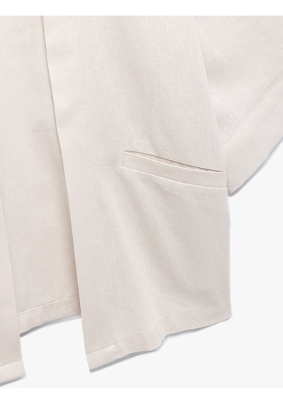 Koton Cepli Geniş Yarım Kol Keten Kimono Gri 5sak50027ew Gümüş Rengi