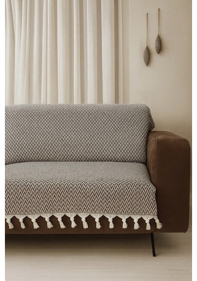 Lunga Vita Başak Desen Dokuma %100 Pamuklu Çok Amaçlı Pike Koltuk Örtüsü 180x230 Siyah