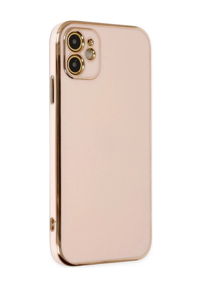 Apple Uyumlu iPhone 12 Kılıf Volet Silikon Pembe,