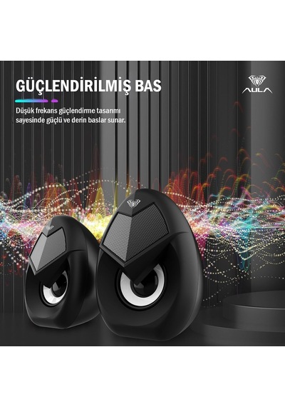 N-69 2 3w Rgb Led Işıklı Masaüstü Oyuncu Laptop Pc Bilgisayar Hoparlörü