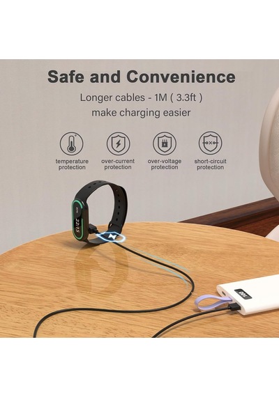 Caseonn Xiaomi Smart Band 11 Manyetik Usb Hızlı Şarj Kablosu Beyaz