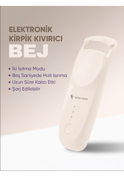 Kirpik Kıvırıcı Kirpik Şekillendirici Elektronik Isıtmalı Şarjlı 2 Isıtma Modlu, 5 Saniyede Hızlı Isınma, Uzun Süre Kalıcı Etki, Şarj Edilebilir Bej Ekcb 15050778