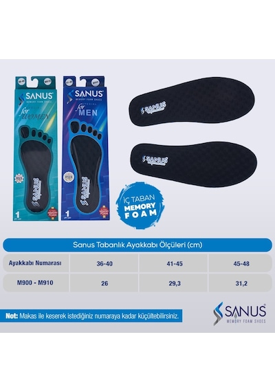 Sanus M900 Visco Memory Foam Anatomik Unisex Tabanlık Sanus M900 Visco Memory Foam Anatomik Unisex Tabanlık