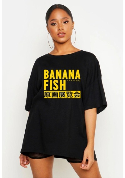Startmore Banana Fish Oversize Tişört Siyah