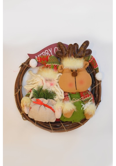 Waldern Luxury Dekoratif Mery Christmas 35cm Geyikli Kapı Süsü