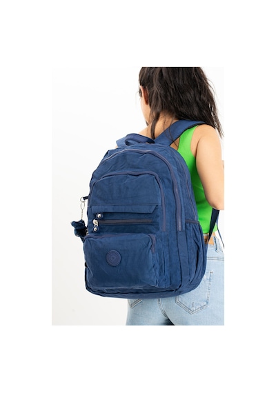 İthal Maymuncuk Hediyeli Ultra Hafif Çok Cepli Krinkıl Sırt Çantası Unisex Lacivert
