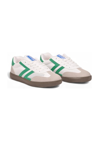 Lento Beyaz-yeşil Bağcıklı Hafif Rahat Unisex Yürüyüş Ve Spor Ayakkabı Sneaker 234750 Beyaz - Yeşil