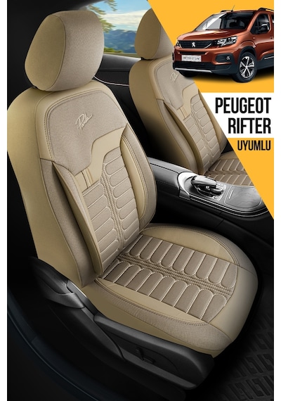 Panda Şili Serisi İngiliz Jakar Kumaş Peugeot Rifter Uyumlu Oto Koltuk Kılıfı - Tam Set