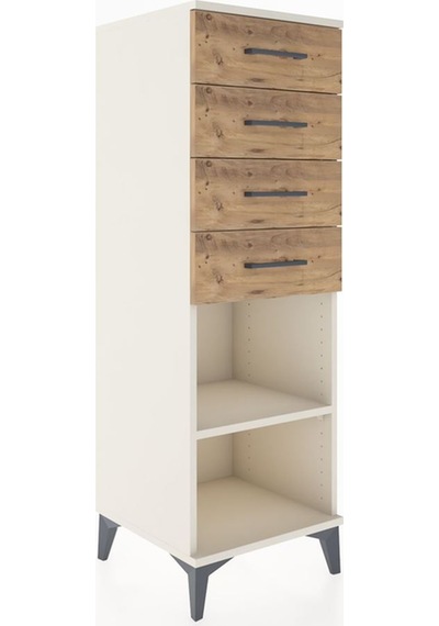 Hyperion Dolap Tek Raflı 4 Çekmeceli 44x44x134 Aytaşı-çam Aytaşı
