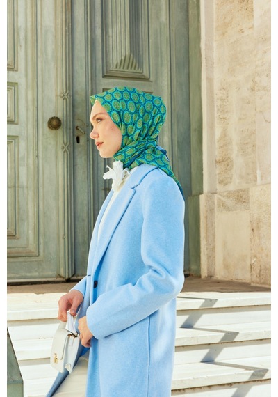 Mirsoy Scarf Dijital Soft Lavina Desen-yeşil Yeşil