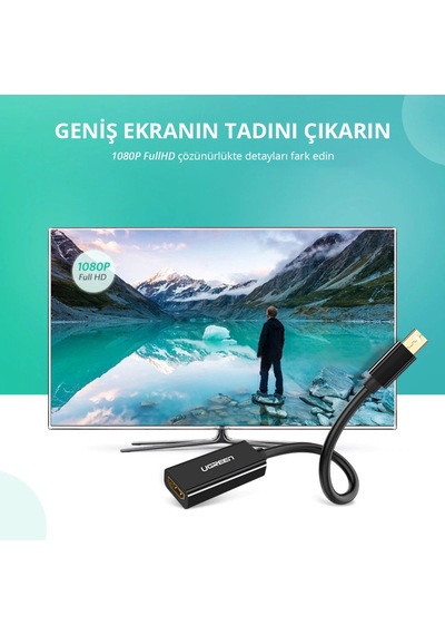 Ugreen Mini Displayport Hdmı Dönüştürücü Adaptör Siyah, 10461