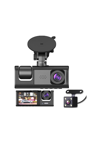 Hasuba 3 Kameralı Araç İçi Kamera 1296p Superhd - 170 Ön, 120 Kabin İçi Ve Arka Geri Vites Kamerası, Wifi Bağlantılı Mobil Uygulama Desteği, Gece Görüşlü, Döngüsel Kayıt Ve G-sensörlü 362