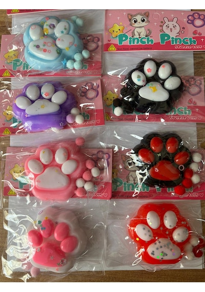 Twins Stars 1 Adet Kedi Patisi Squishy Oyuncağı Sukuşi 7,5x6,5cm
