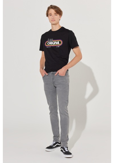 Lee Malone Skinny Fit Dar Kesim Normal Bel Gri Esnek Jean Kot Pantolon Grey Worn