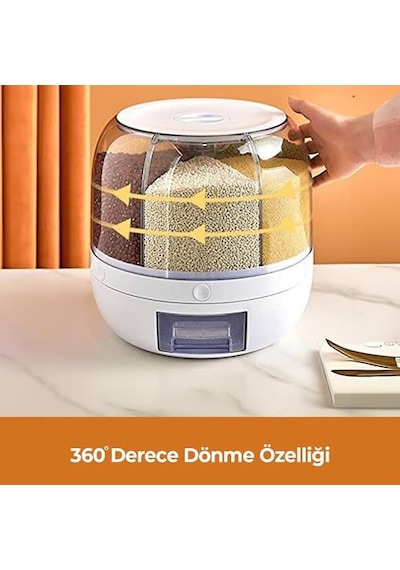 Bakliyat Organizeri, Bakliyat Saklama Kabı, 6 Kg Kapasiteli Styles Gıda Ve Bakliyat Saklama Kabı 6 Gözlü 6kg Diğer