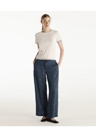 Yargıcı Geniş Paça Pantolon Lacivert