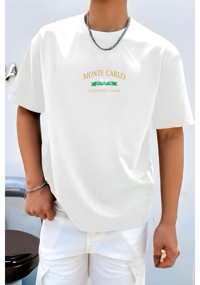 Monte Carlo Ön Baskılı Bisiklet Yaka Erkek Tshirt 001
