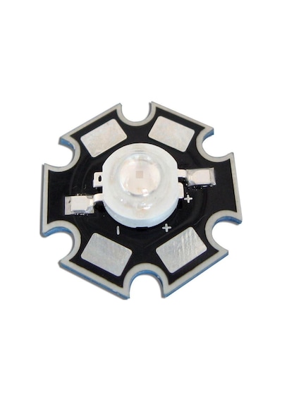 3W Uv Led 395-400Nm 10-15 Lumen 700 Mah 3.4-3.6V 20Mm Pcb Yıldız