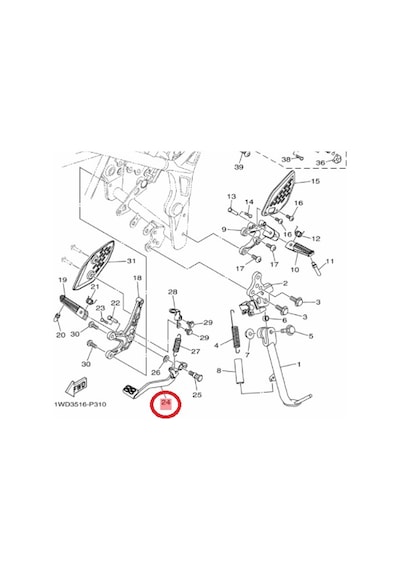 Yamaha Yzf-R25 Arka Fren Pedalı 1Wd-F7211-00