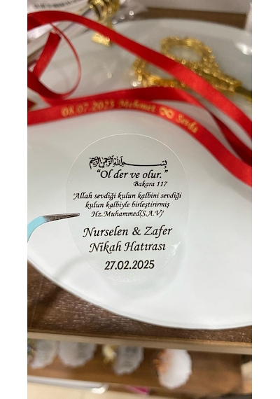 Şeffaf Etiket Bakara Suresi 4x5 Cm 42 Adet Söz,kına,nişan,düğün - Arletikettasarım Beyaz
