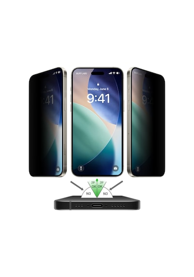 Buff Apple Uyumlu   iPhone 17/17 Pro/16 Pro 5d Privacy Easyfit 2 Adet Ekran Koruyucu