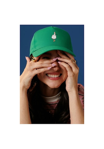 Emybox Unisex Erkek Kadın Gabardin Şapka - Baskılı Minimal Tasarım Cırtcırtlı Ayarlanabilir Şapka Kep Yeşil