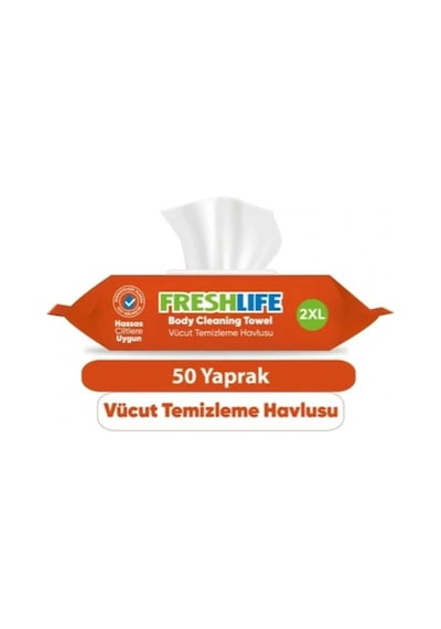 Vücut Temizleme Havlusu 50 Adet 6x50 Tekli