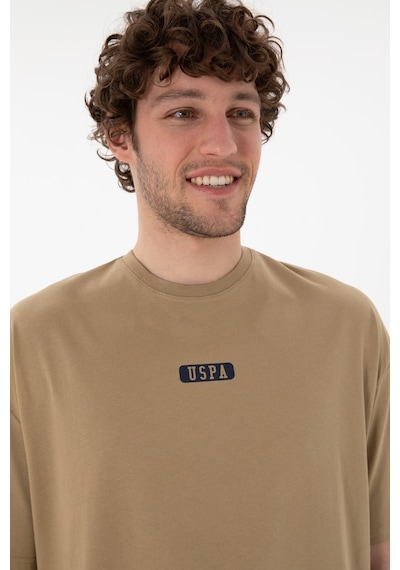 U.S. Polo Assn. Erkek Oversize Fit Bisiklet Yaka Haki Tişört 50305923-VR027