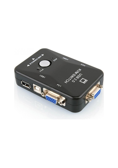 2 Port Usb To Kvm Switch Çoklu Pc Kasa Çoklayıcı Bilgisayar Vga