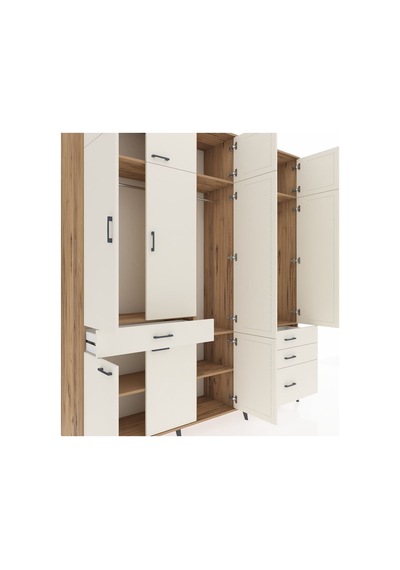 Hyperion Dolap 8 Raflı 4 Çekmeceli 3 Askılı 220x44x243 Çam-aytaşı/aytaşı Aytası/aytası Hyperion Dolap 8 Raflı 4 Çekmeceli 3 Askılı 220x44x243 Çam-aytaşı/aytaşı Aytası/aytası