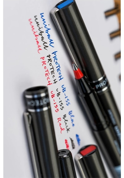 Mavi Pilot Kalem Ub-155 Micro Deluxe 3 Adet Uniball Pilot Kalem 0.5 Mm Roller Uçlu Pilot Kalem İnce Uçlu Likit Mürekkep Mavi