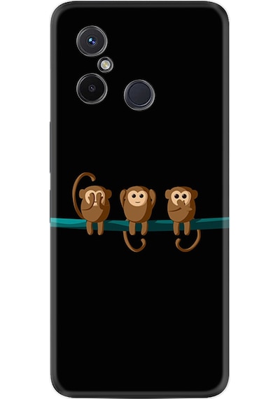 Xiaomi Redmi 12C Kılıf Resimli Desenli Silikon Platinium Series Üç Maymun 1871