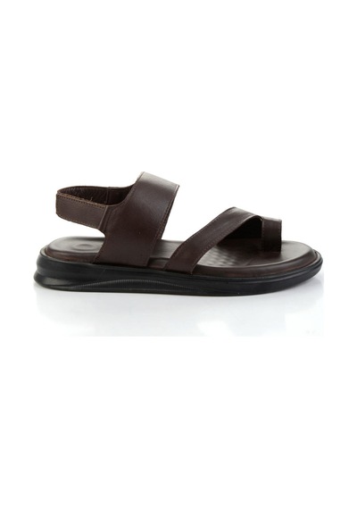 Kahve Hakiki Deri Erkek Sandalet E05433401043