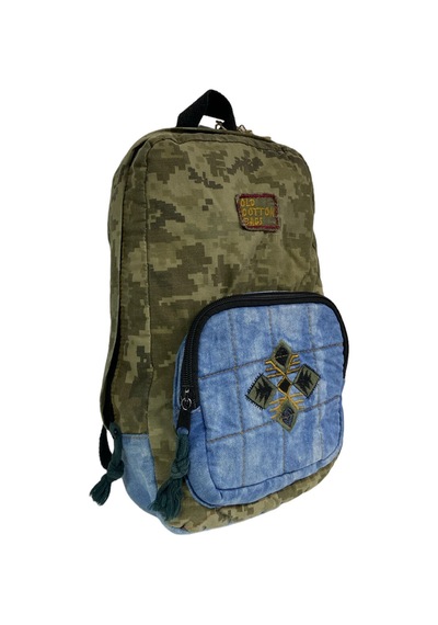 Old Cotton Cargo Kaliteli Mini Vintage Salaş Disayn Günlük Sırt Gezi Çantası 19 Cm X 34 Cm Açık Haki