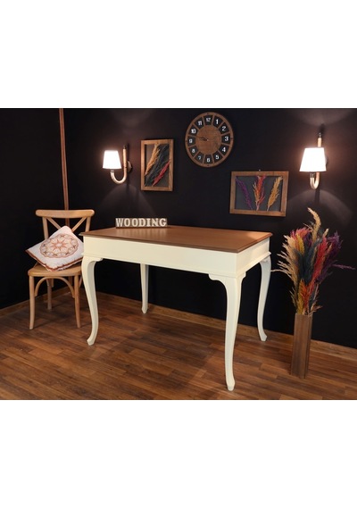 Wooding-Mobilya Wooding 100 Cm Masif Krem Naturel Yemek Masası