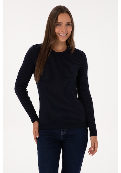 U.S. Polo Assn. Kadın Lacivert Bisiklet Yaka Basic Kazak 50307763-VR033