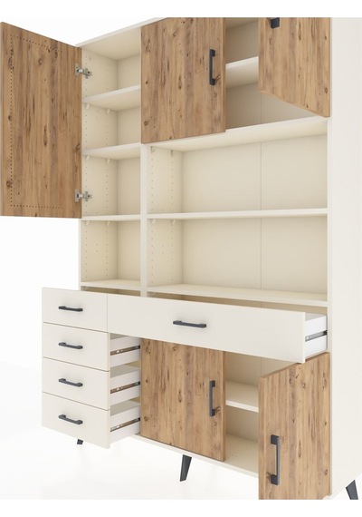 Arges Dolap 9 Raflı 5 Çekmeceli 5 Kapaklı 132x30x195 Aytaşı-ç... Aytaşı