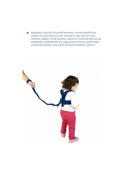 Babyjem Çocuk Yürüme Yardımcısı Güvenlik Kemeri Mavi